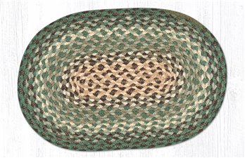 Dark Green Oval Braided Swatch 10"x15"