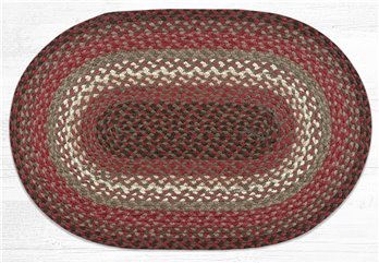 Taupe/Rose/Burgundy Oval Braided Rug 20"x30"