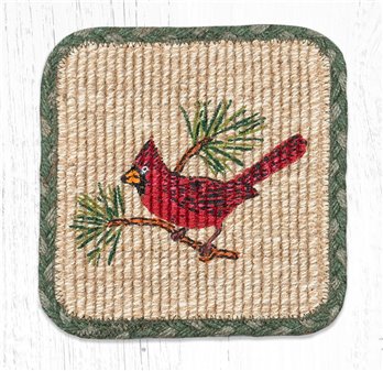 Cardinal Wicker Weave Braided Trivet 9"x9"