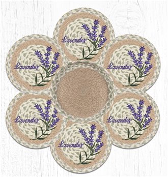 Lavender Braided Trivets in a Basket 10"x10", Set of 6