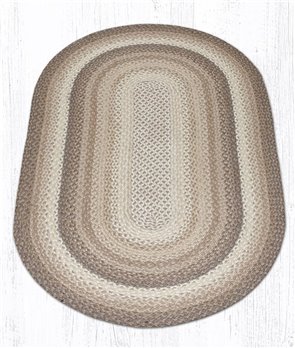 Natural Oval Braided Rug 3'x5'