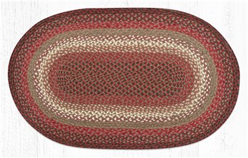 Taupe/Rose/Burgundy Oval Braided Rug 27"x45"