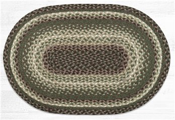 Taupe/Dark Brown/Cactus Oval Braided Rug 20"x30"