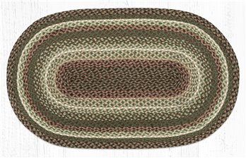 Taupe/Dark Brown/Cactus Oval Braided Rug 27"x45"