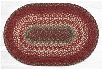 Taupe/Chestnut/Chili Pepper Oval Braided Rug 20"x30"
