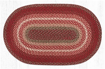 Taupe/Chestnut/Chili Pepper Oval Braided Rug 27"x45"