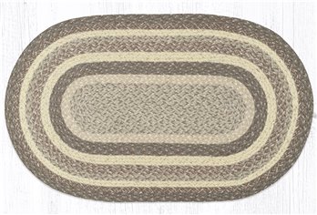 Khaki Oval Braided Rug 27"x45"