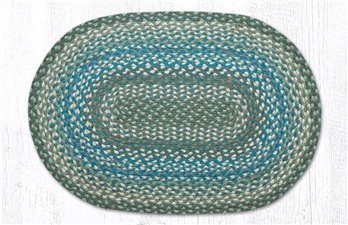 Sage/Ivory/Settlers Blue Oval Braided Rug 20"x30"