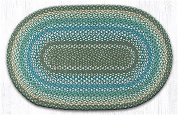 Sage/Ivory/Settlers Blue Oval Braided Rug 27"x45"