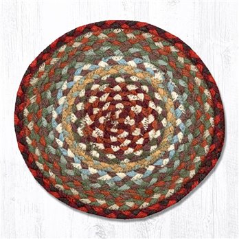 Thistle Green/Country Red Round Braided Swatch 10"x10"