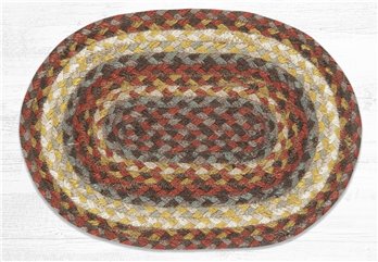 Taupe/Golden Rod/Terracotta Oval Braided Swatch 10"x15"