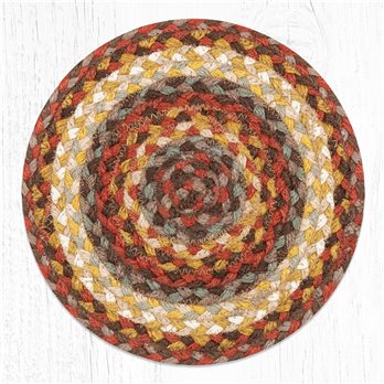 Taupe/Golden Rod/Terracotta Round Braided Swatch 10"x10"