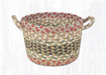 Olive/Burgundy/Gray Braided Utility Basket 8"x6"