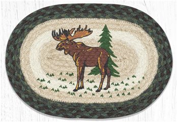 Highland Moose Printed Oval Braided Swatch 10"x15"