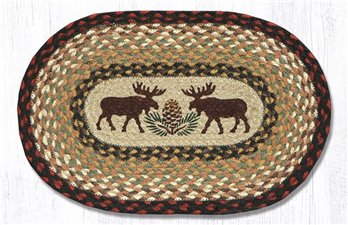 Moose/Pinecone Printed Oval Braided Swatch 10"x15"