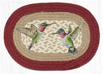 Hummingbird Printed Oval Braided Swatch 10"x15"