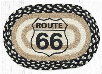 Route 66 Printed Oval Braided Swatch 10"x15"