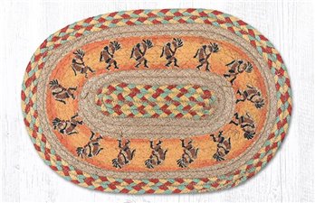 Kokopelli Printed Oval Braided Swatch 10"x15"