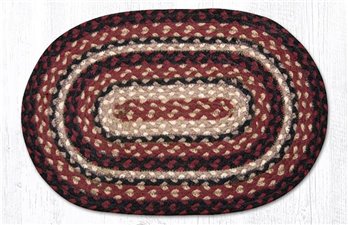 Burgundy/Black/Tan Oval Braided Swatch 10"x15"