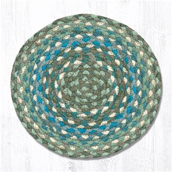 Sage/Ivory/Settlers Blue Round Braided Swatch 10"x10"