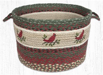 Holly Cardinal Printed Braided Utility Basket 17"x11"