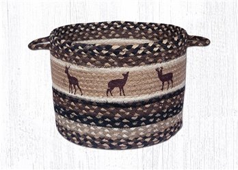 Deer Silhouettes Printed Braided Utility Basket 17"x11"