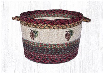 Pinecone Printed Braided Utility Basket 17"x11"