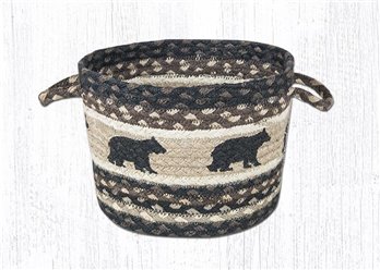 Cabin Bear Printed Braided Utility Basket 13"x9"