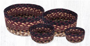 Black Cherry/Cholocate/Cream Braided Casserole Baskets Set of 4