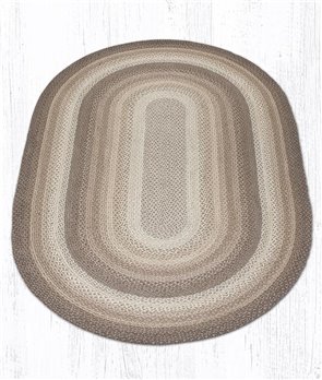 Natural Oval Braided Rug 5'x8'