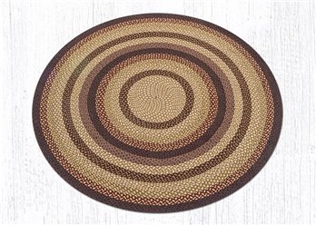 Black Cherry/Chocolate/Cream Round Braided Rug 5.75'x5.75'