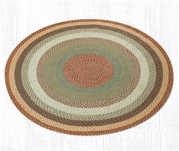 Buttermilk/Cranberry Round Braided Rug 5.75'x5.75'