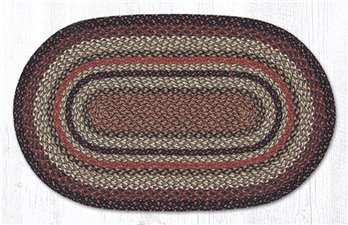 Terracotta Oval Braided Rug 27"x45"