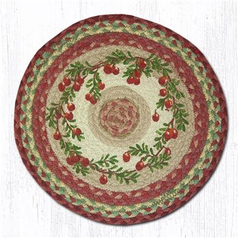 Cranberries Round Braided Chair Pad 15.5"x15.5"