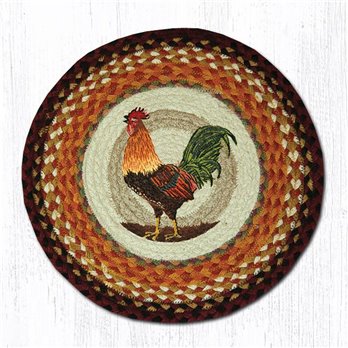 Morning Rooster Round Braided Chair Pad 15.5"x15.5"