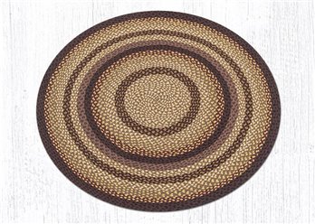 Black Cherry/Chocolate/Cream Round Braided Rug 4'x4'