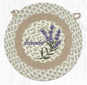 Lavender Round Braided Chair Pad 15.5"x15.5"