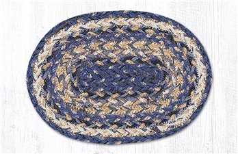 Deep Blue Oval Braided Swatch 7.5"x11"