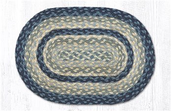 Breezy Blue/Taupe/Ivory Oval Braided Swatch 10"x15"