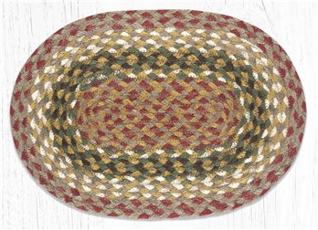 Olive/Burgundy/Gray Oval Braided Swatch 10"x15"