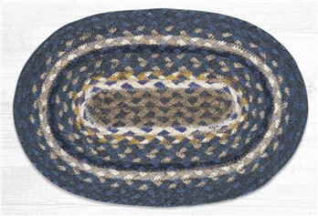 Deep Blue/Golden Rod/Cream Oval Braided Swatch 10"x15"