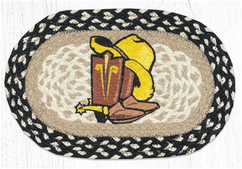 Cowboy Spurs Printed Oval Braided Swatch 10"x15"