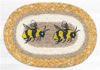 Bee Printed Oval Braided Swatch 7.5"x11"