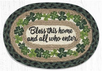 Bless this Home Printed Oval Braided Swatch 10"x15"