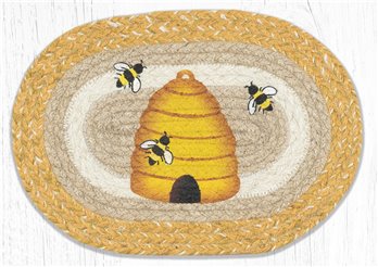 Beehive Printed Oval Braided Swatch 10"x15"