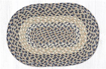 Blue/Natural Oval Braided Swatch 10"x15"