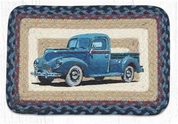 Blue Truck Rectangular Printed Braided Swatch 10"x15"