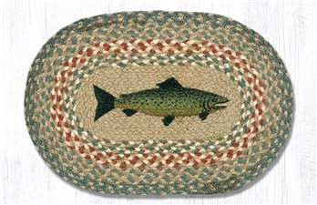 Fish Printed Oval Braided Swatch 10"x15"