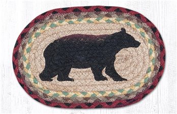 Cabin Bear Printed Oval Braided Swatch 7.5"x11"