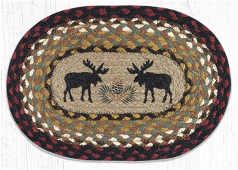 Black Moose Printed Oval Braided Swatch 7.5"x11"